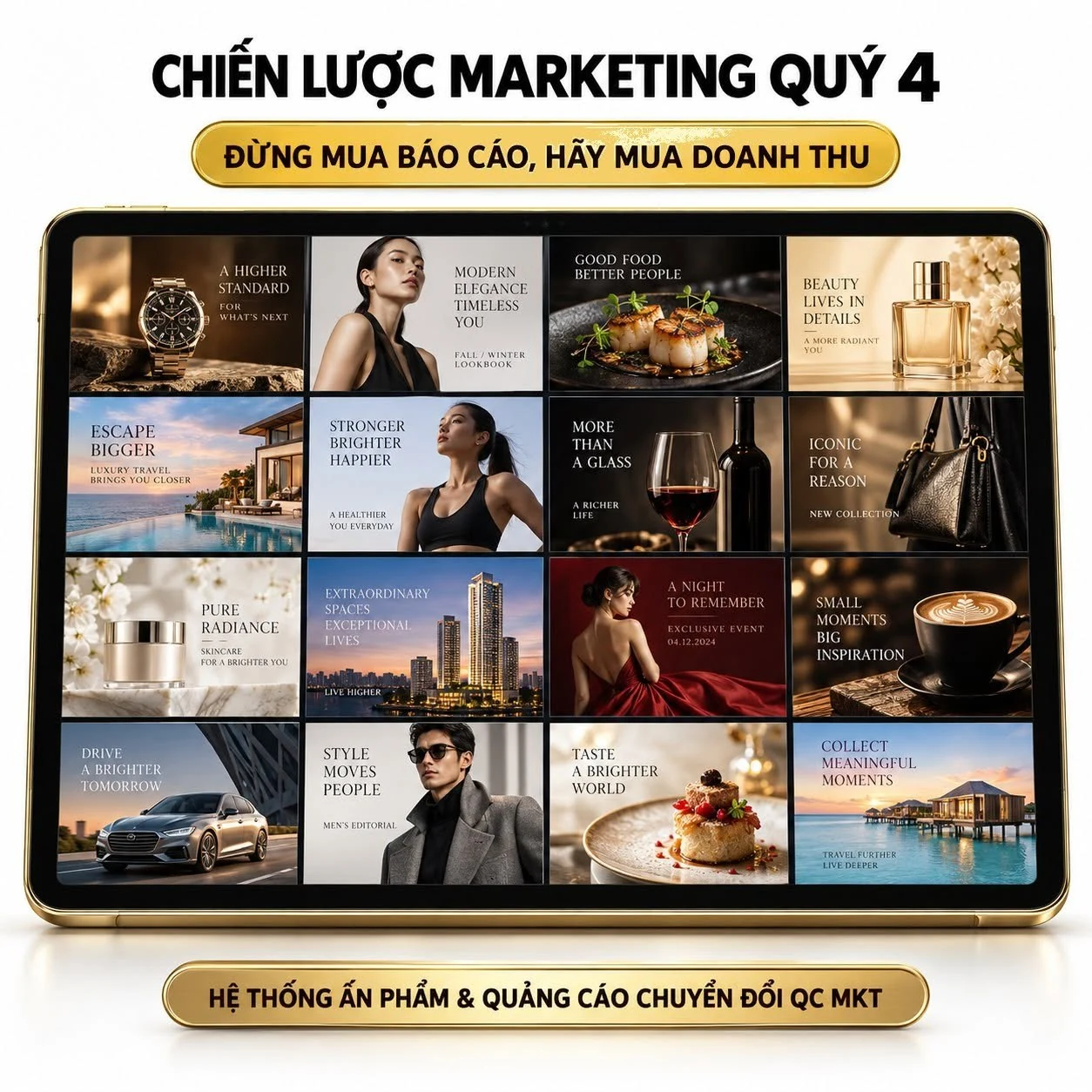 Bộ ảnh thiết kế Fanpage đồng bộ nhận diện cho nhiều ngành hàng do QC MKT thực hiện