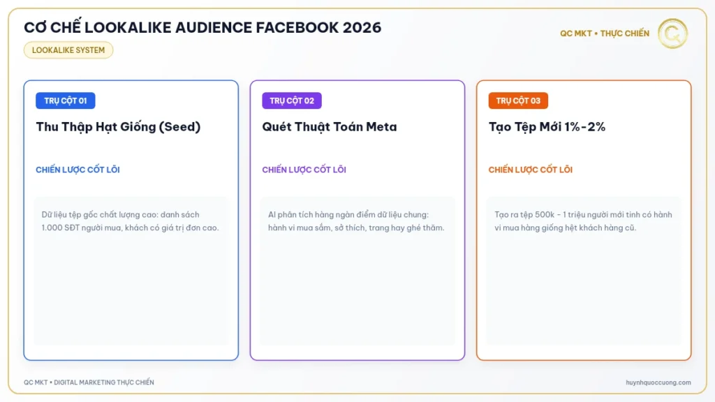 Mô hình thuật toán nhân bản đối tượng tương tự Lookalike Facebook Ads QC MKT